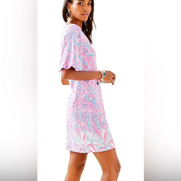 LILLY PULITZER BRITTON DRESS Pink Sorbet High Altitude Engineered XS - Picture 2 of 9